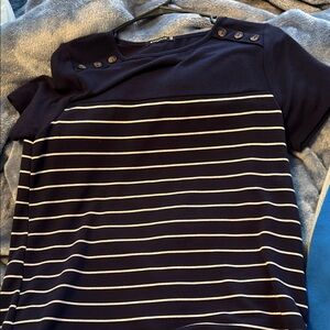 Staccato Navy and White Striped Kids Tee